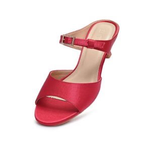Sandals Cao Gót Nữ Màu Đỏ Quai Da Đính Đá – Khơi Dậy Vẻ Đẹp Quyến Rũ Tự Tin
